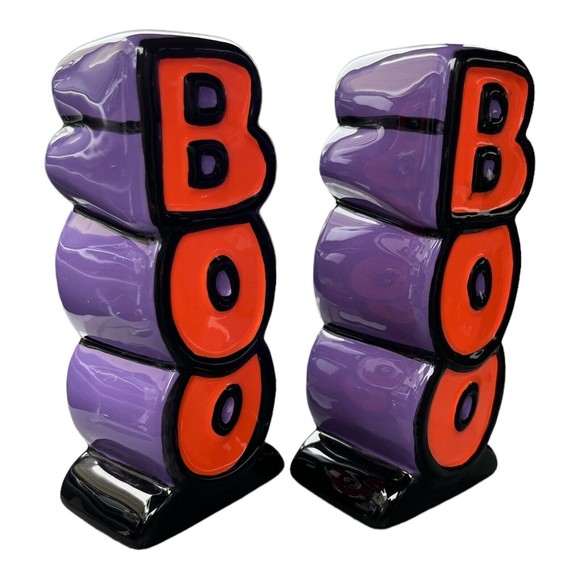 Halloween BOO Candle Holder Orange Set, Black, Purple by Guild House - Picture 3 of 5